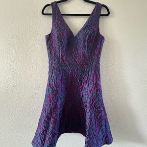 Aiden Asymmetrical Dress in Purple and Blue